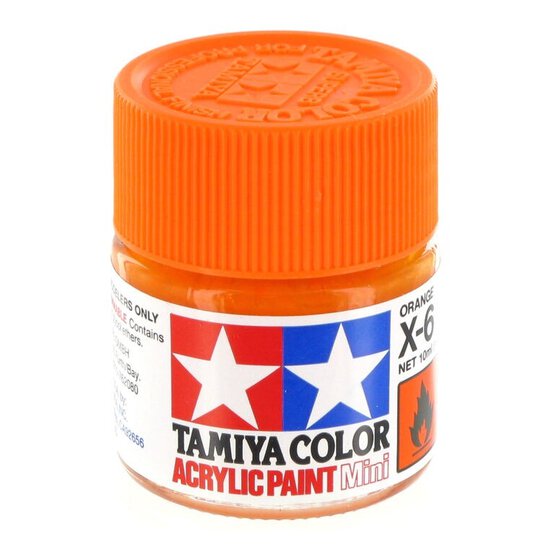 Tamiya Colour Acrylic Paint X-6 Orange 10ml image number 1