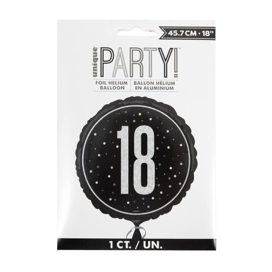 Large Black 18 Foil Balloon image number 1