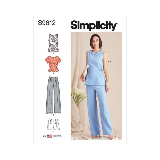 Simplicity Women’s Tops and Trousers Sewing Pattern S9612 (6-14) image number 1