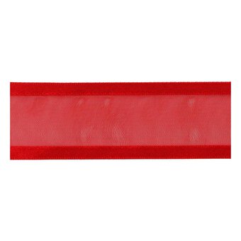 Red Organza Satin-Edged Ribbon 25mm x 4m