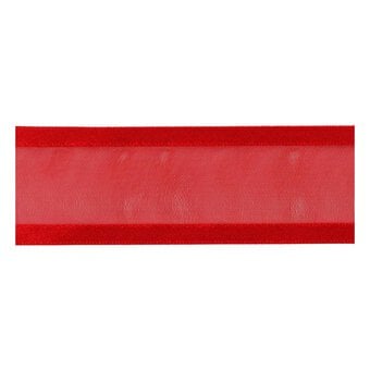 Red Organza Satin-Edged Ribbon 25mm x 4m image number 2