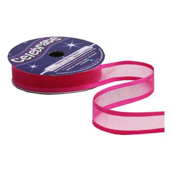 Hot Pink Organza Satin-Edged Ribbon 12mm x 5m