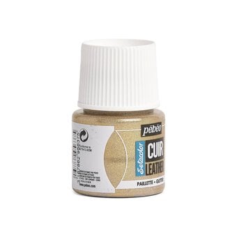 Pebeo Setacolor Glitter Gold Leather Paint 45ml image number 4
