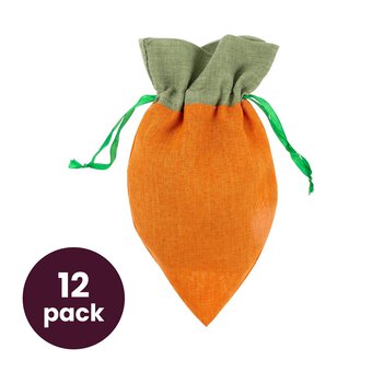 Orange Carrot Linen Pouch 12 Pack Bundle