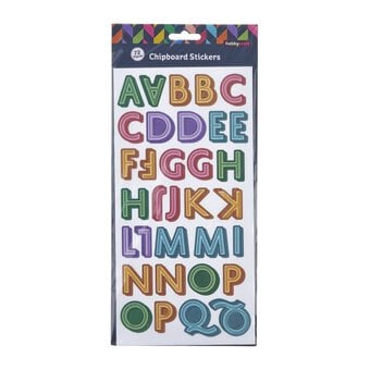 Bright Grid Alphabet Chipboard Stickers 72 Pieces image number 3