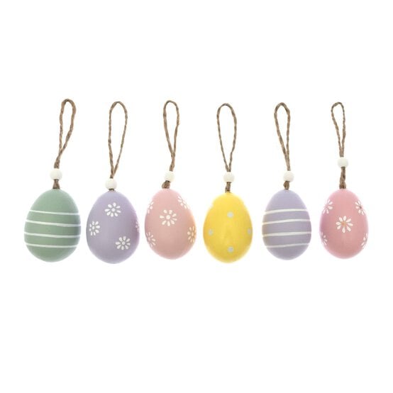 Hanging Wooden Eggs 6 Pack  image number 2