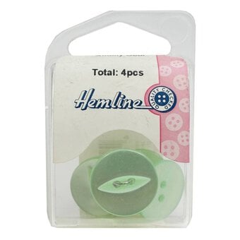 Hemline Light Green Basic Fish Eye Button 4 Pack