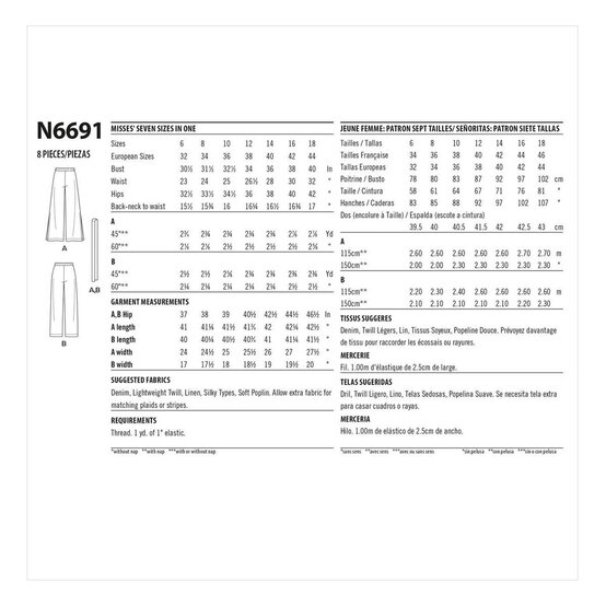 New Look Flared Trousers Sewing Pattern N6691 (6-18) image number 2