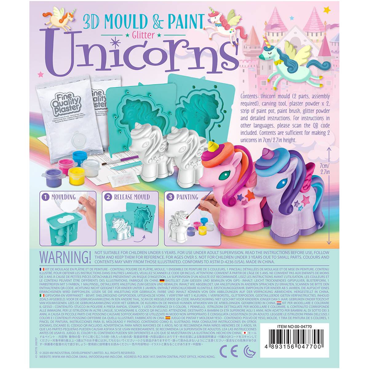 3D Unicorns Mould and Paint Kit Hobbycraft