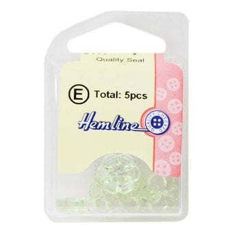 Hemline Emerald Novelty Flower Button 5 Pack