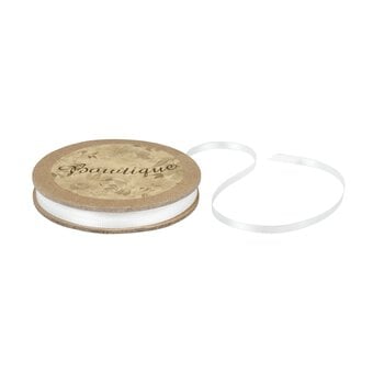 Ivory Double-Faced Satin Ribbon 3mm x 5m