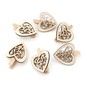 Wooden Heart Clips 6 Pack image number 1