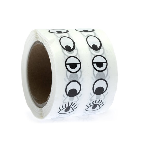 Black and White Craft Eyes Sticker Roll 1200 Pack image number 4