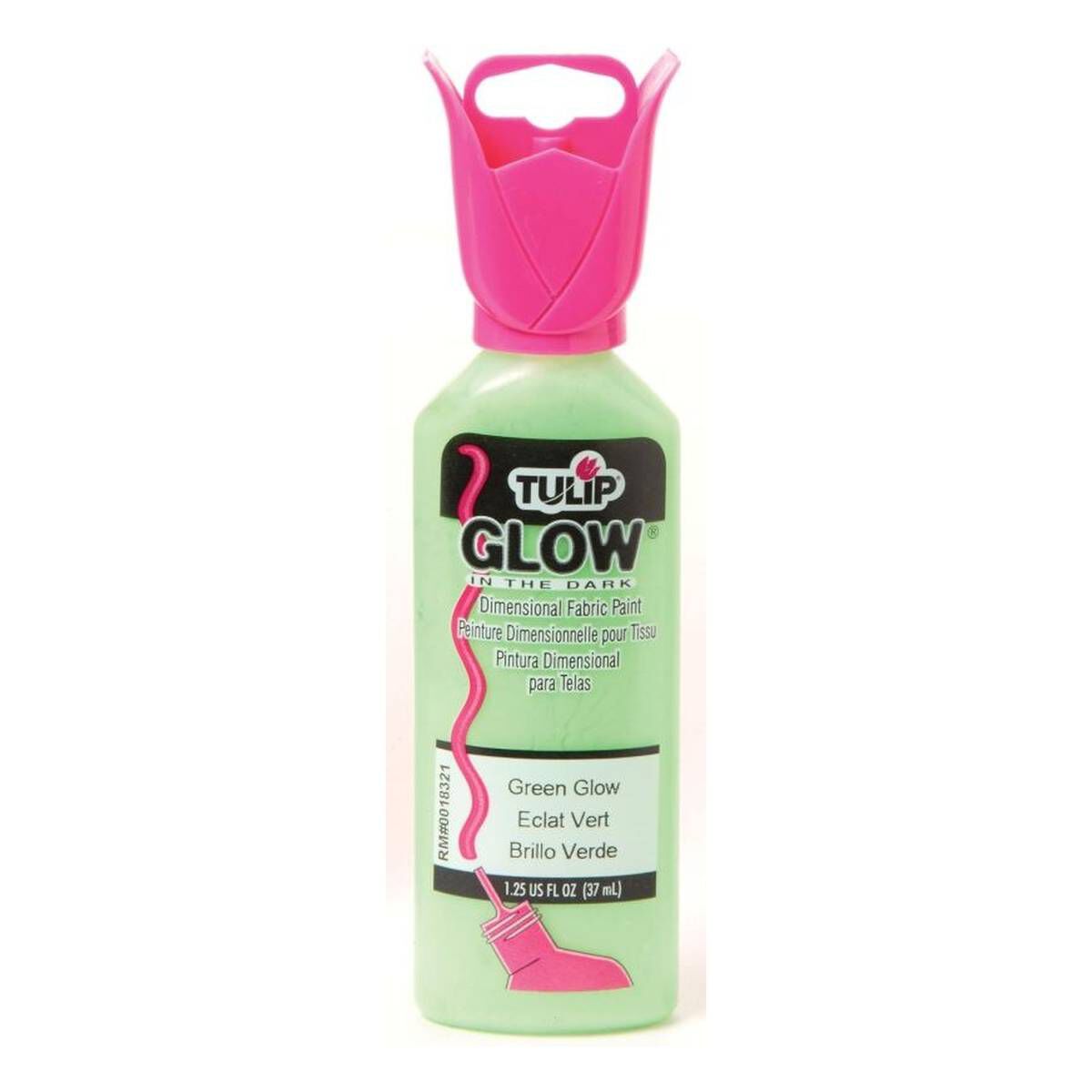 Tulip Green Glow Fabric Paint 37ml Hobbycraft