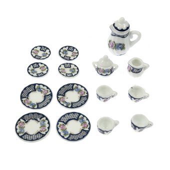 Doll&rsquo;s House Heavy Floral Tea Set 