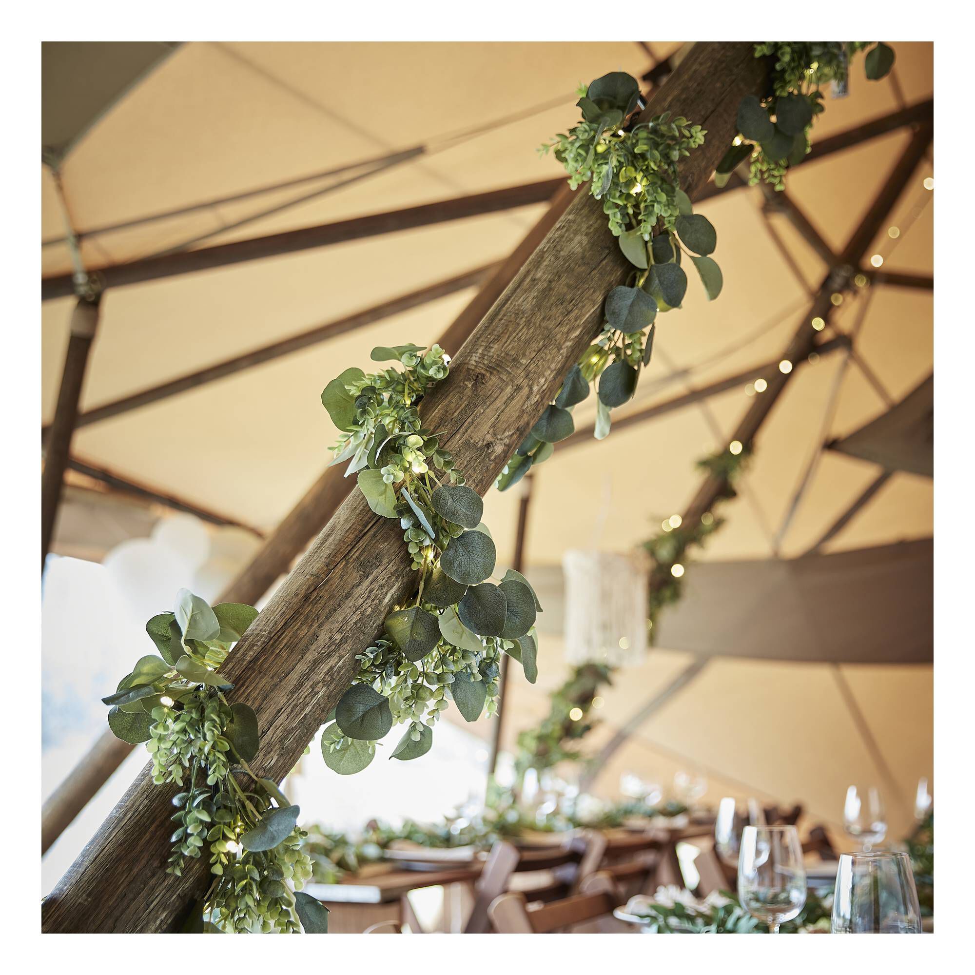 Ginger Ray Artificial Foliage Garland with Lights 1.8m Hobbycraft