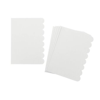 White Scalloped Edge Cards 5 x 7 Inches 6 Pack