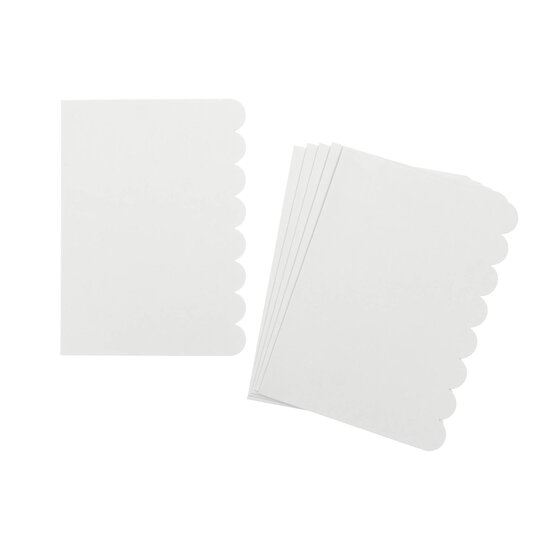 White Scalloped Edge Cards 5 x 7 Inches 6 Pack image number 1