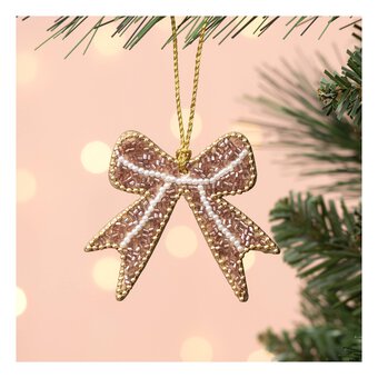 Hanging Beaded Ribbon Decoration 7cm