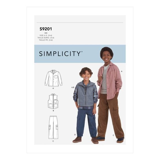 Simplicity Kids&rsquo; Shirt and Trousers Sewing Pattern S9201 (3-6) image number 1
