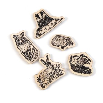 Artisan Woodland Animal Wooden Toppers 5 Pack