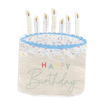 Ginger Ray Cake-Shaped Birthday Napkins 16 Pack