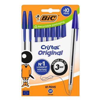 BIC Cristal Original Blue Ballpoint Pens 10 Pack