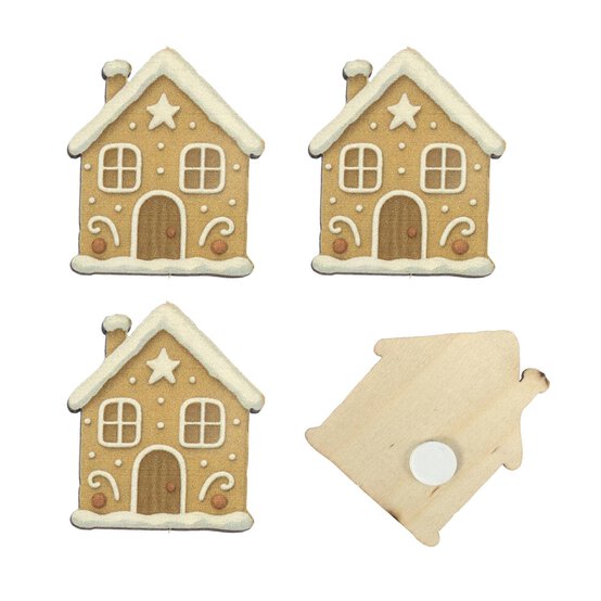 Gingerbread House Wooden Toppers 4 Pack image number 3