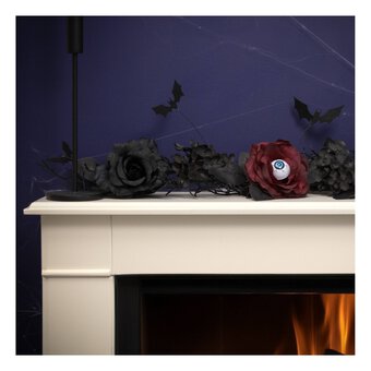 Black and Red Eyeball Rose Garland 1m