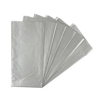 Silver Tissue Paper 65cm x 50cm 6 Pack