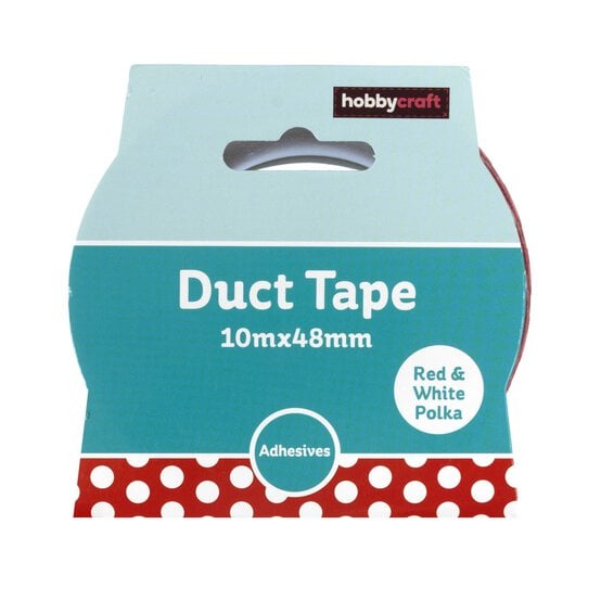 Red and White Polka Dot Duct Tape 48mm x 10m  image number 5