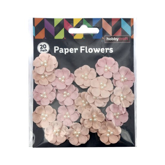 Pink Pearl Blossom Paper Flowers 20 Pack