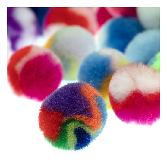 Rainbow Pom Poms 2cm 100 Pack image number 3