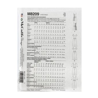 McCall's Women's Dress and Jumpsuit Sewing Pattern M8209 (KK 26W-32W)