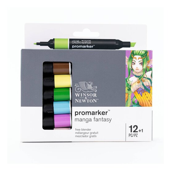 Winsor & Newton Manga Fantasy Promarkers 12 Pack image number 1