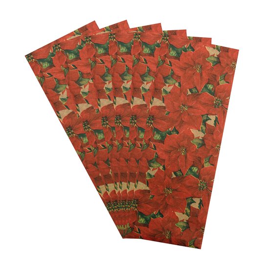 Poinsettia Tissue Paper 50cm x 75cm 6 Pack image number 2