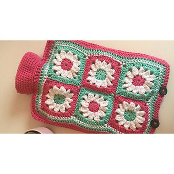 How to Crochet a Granny Square Hot Water Bottle Cover