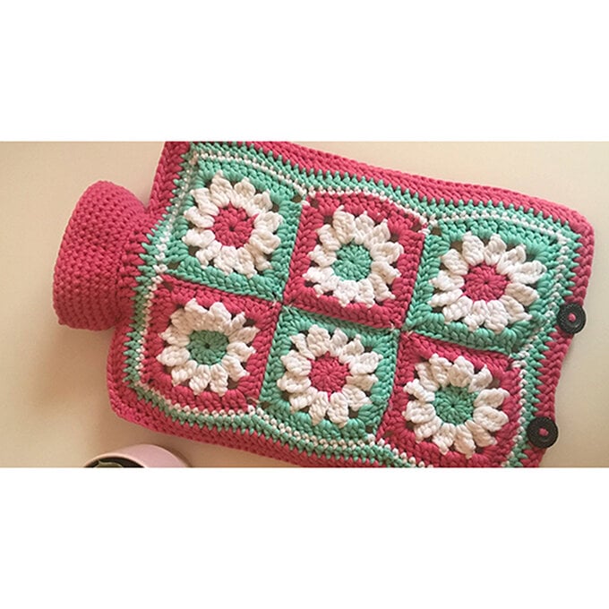 How to Crochet a Granny Square Hot Water Bottle Cover image number 1