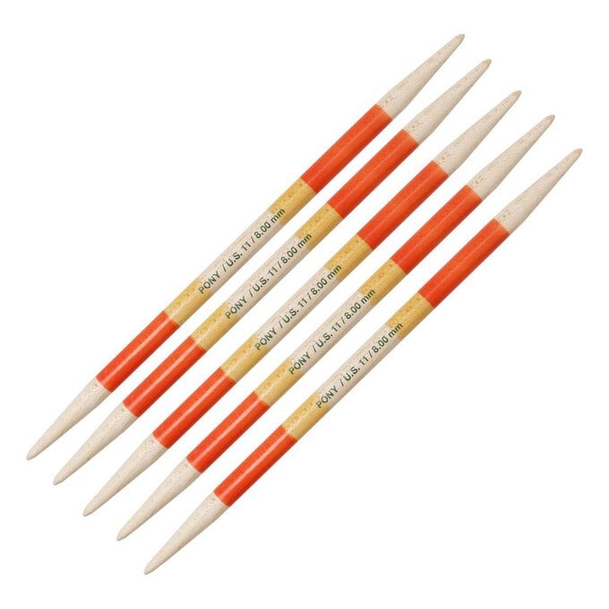Pony Flair Double Ended Knitting Needles 20cm 8mm 5 Pack image number 1