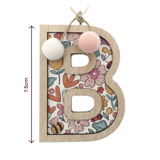 Hanging Wooden Letter B 7.5cm image number 3