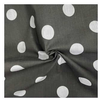 White and Black Spotty Polycotton Fabric by the Metre