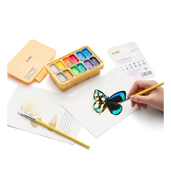 HIMI Metallic Twin Cups Gouache Set 12ml 12 Pack image number 3