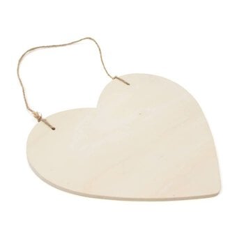 Wooden Heart with String 18cm x 18cm x 1cm image number 2