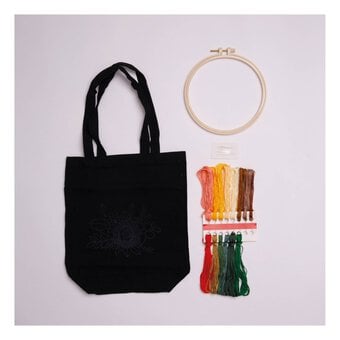 Black Embroidery Tote Bag Kit image number 3