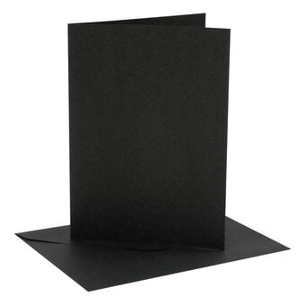 Black Cards and Envelopes 5 x 7 Inches 4 Pack