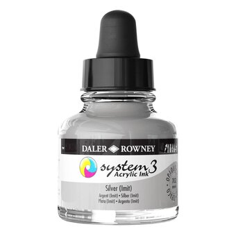 Daler-Rowney System3 Silver Imit Acrylic Ink 29.5ml