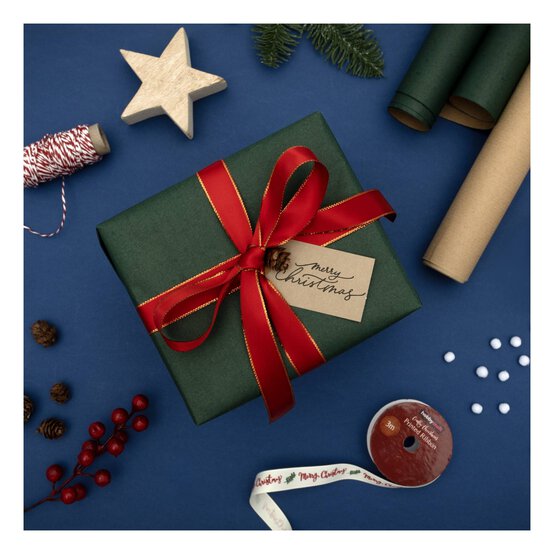 Red and Gold Satin Ribbon 18mm x 3m image number 3