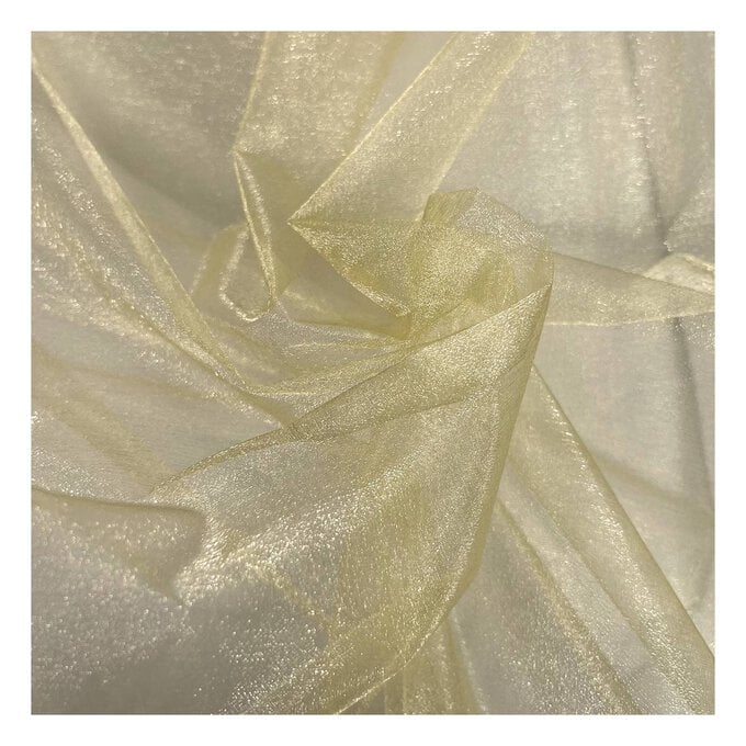 Gold Crystal Organza Fabric by the Metre image number 1