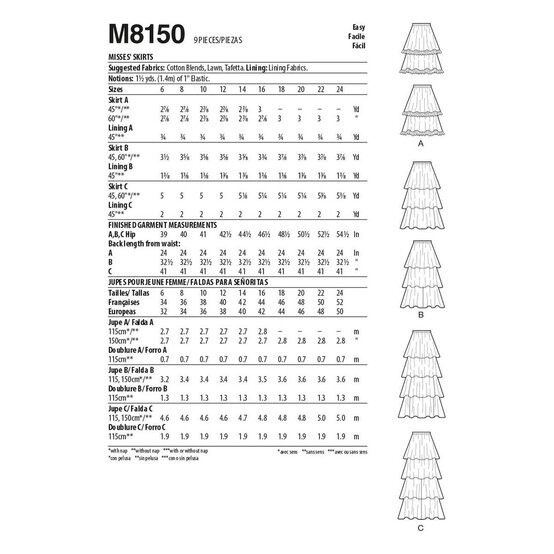 McCall&rsquo;s Tillary Skirts Sewing Pattern M8150 (6-14) image number 2