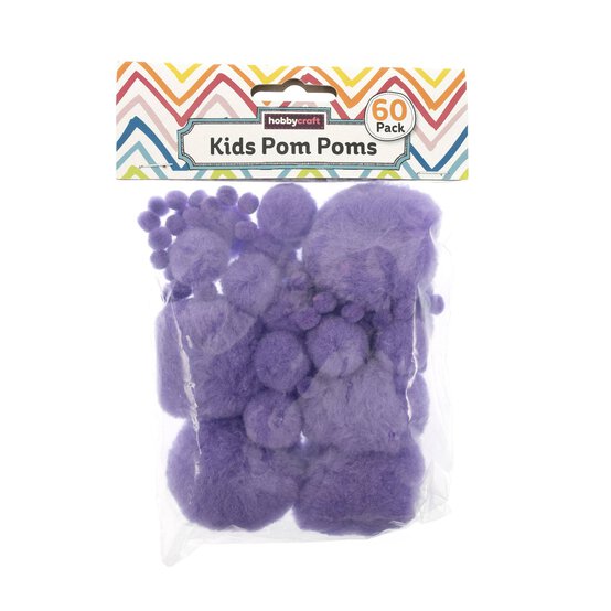 Lilac Pom Poms 60 Pack image number 4